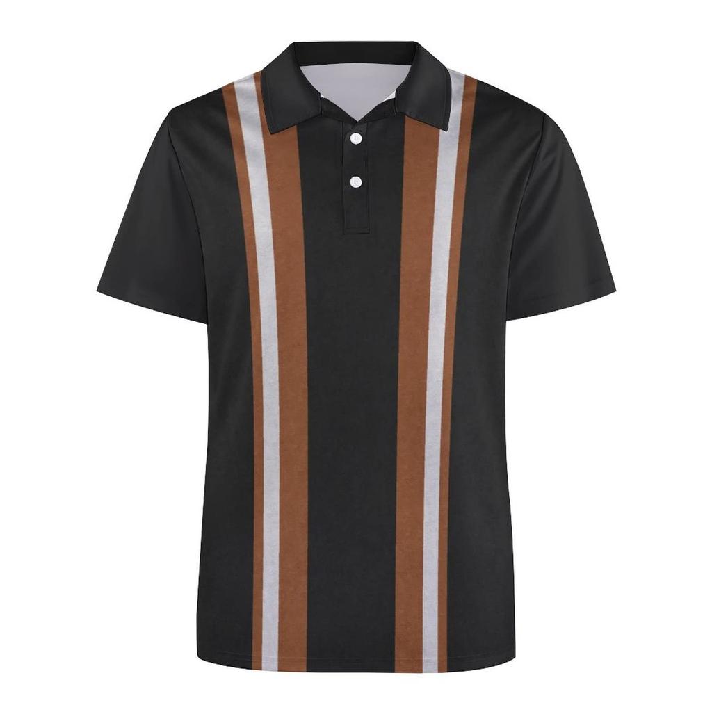 Men's Shirt Golf Shirt Retro Color Contrast Outdoor Street Short Sleeves Button-Down Print Clothing Apparel Fashion Designer Casual Breathable
