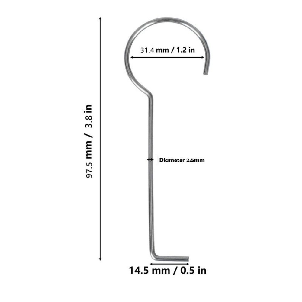 

10 шт. Кухонный сливной крючок из нержавеющей стали Прочная ручка для напольного слива Ванная комната Diameter 2.5mm