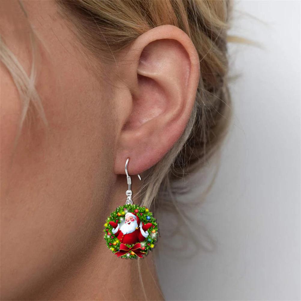 6Pcs Christmas Earrings for Women Xmas Style Dangle Earrings Gift for Girls