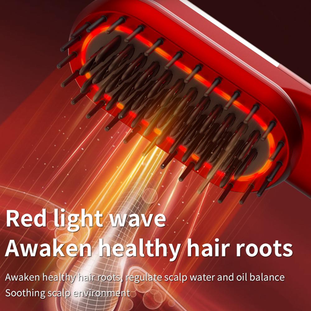 Hair Straightener Hot Comb Red Light Multifunctional Straight Comb Brush Professional Negative Ion Anti-Scalding Hair Styling