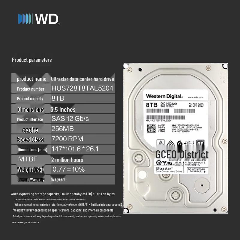 WD 8TB DC HC320 Enterprise SAS Hard Drive