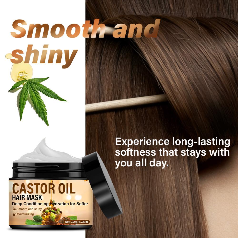 Castor Oil Hair Mask-Moisturizing Hair, Make Hair Stong And Shiny-Long Lasting Softeness-Suitable For All Skin Types, 120g