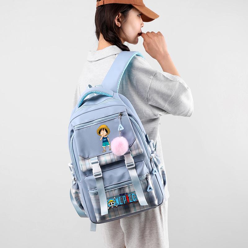2Pcs/set Anime One Piece Large Capacity Handbag for Teenager Student Children Girl Boy Back To School Washable Versatile Crossbody Shoulder Bag