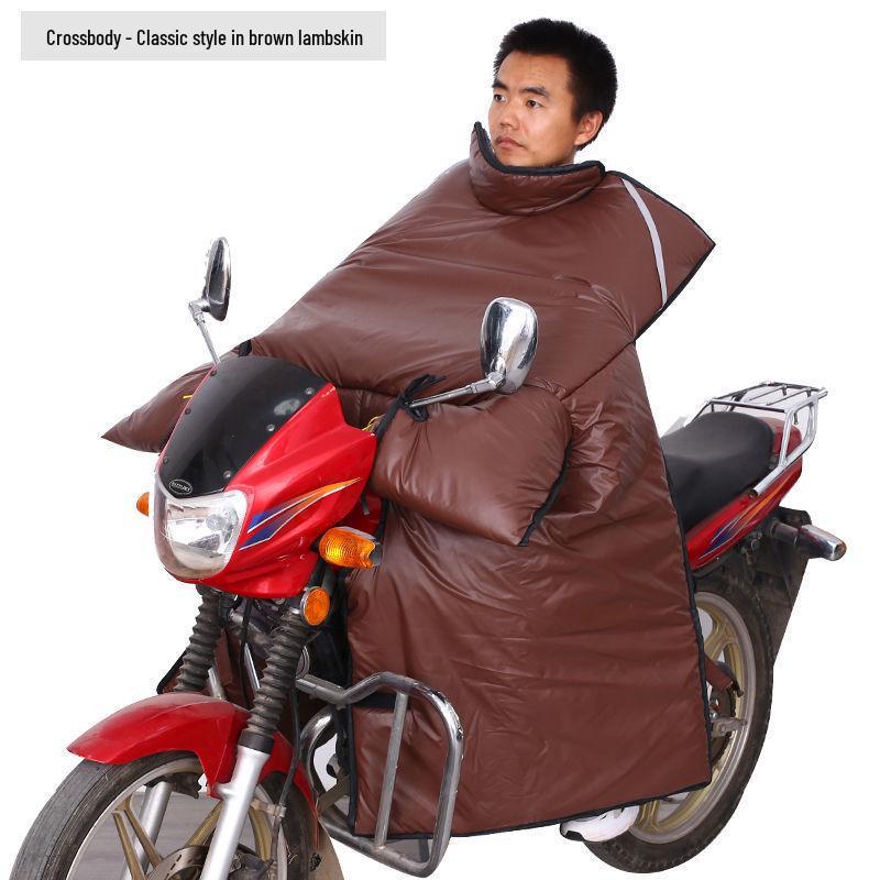 Motorcycle Windshield Plush Knee Pads & Windproof Quilt (Crotch Beam, Thickened, Waterproof, Warm)