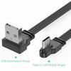 Flat Flexible USB C Charging Cable Double Elbow Mobile Game Cable  Data Transfer