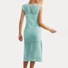 QICED Summer Ladies Street Cutout Dress Knit Sundress Dress