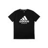 adidas Sportlife T Shirts Men's Black With White Logo Crew Neck Moderate Straight Fit ADICTKP-BW