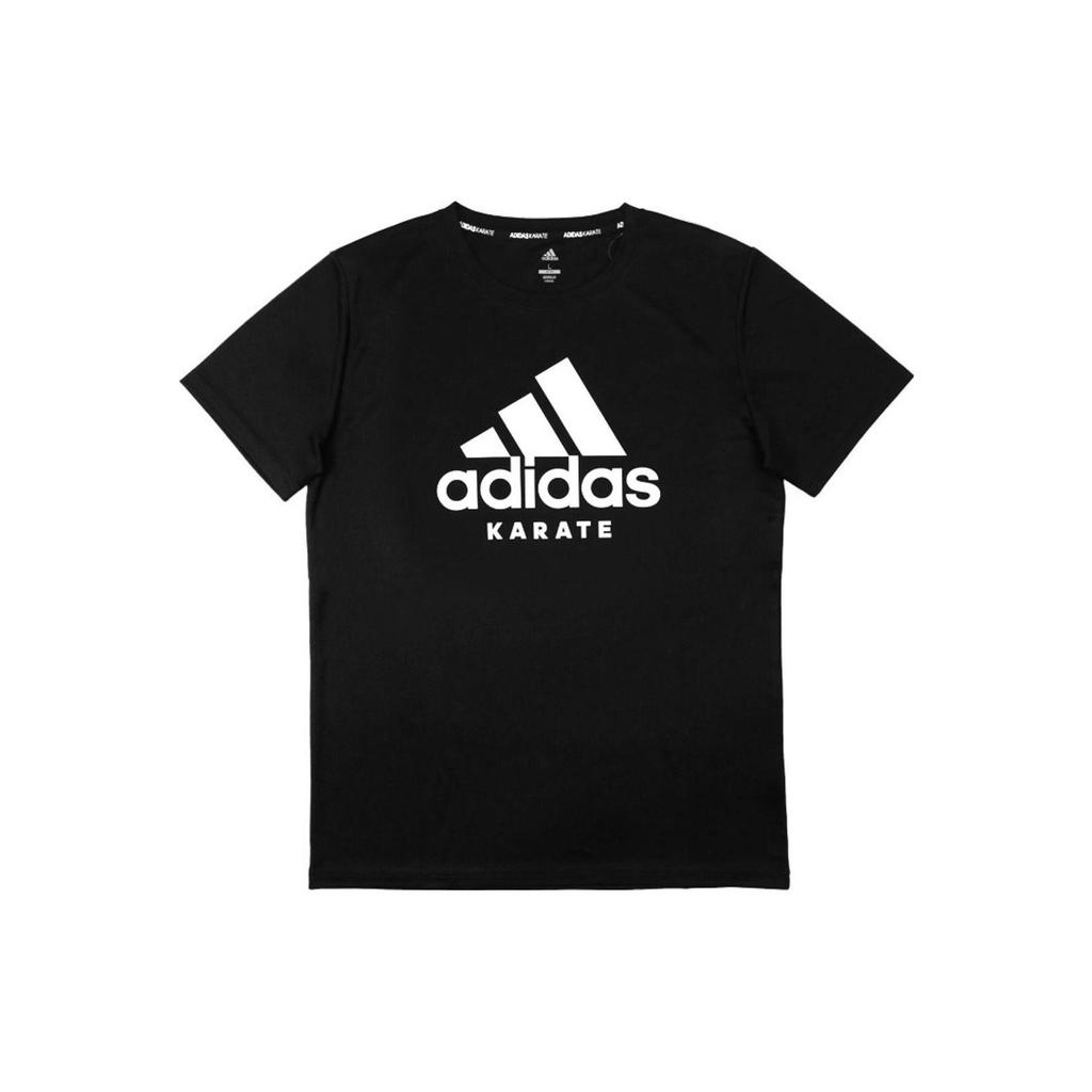 adidas Sportlife T Shirts Men's Black With White Logo Crew Neck Moderate Straight Fit ADICTKP-BW