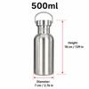 Stainless Steel Water Bottle 500-1000ml Big Mouth Single Wall Drinking Bottle Sports Bottle Flasks with All Steel Lid