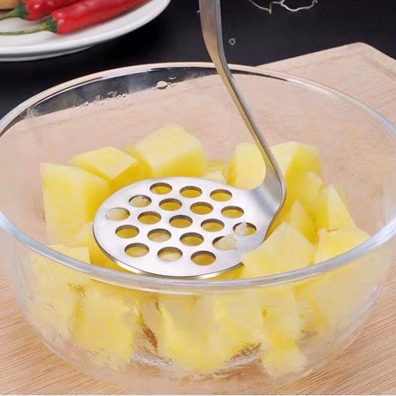 Multifunkční ruční lis na brambory Nerezový sekáček na brambory Praktický kuchyňský nástroj z nerezové oceli Artefakt z bramborové kaše