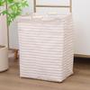 Foldable Cotton-Linen Laundry Hamper with Wooden Handle - Waterproof and Portable for Bedroom & Bathroom