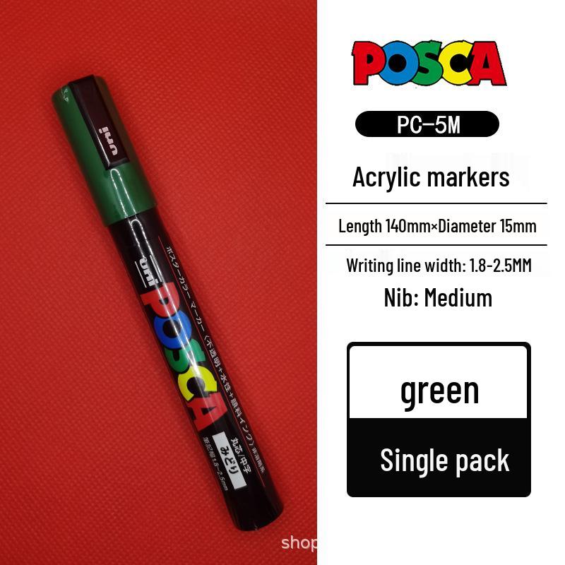 Mitsubishi POSCA PC-5M Wasserbasierter Poster- & Graffiti-Stift, Mittlere Spitze (1,8-2,5 mm), 17 Farben