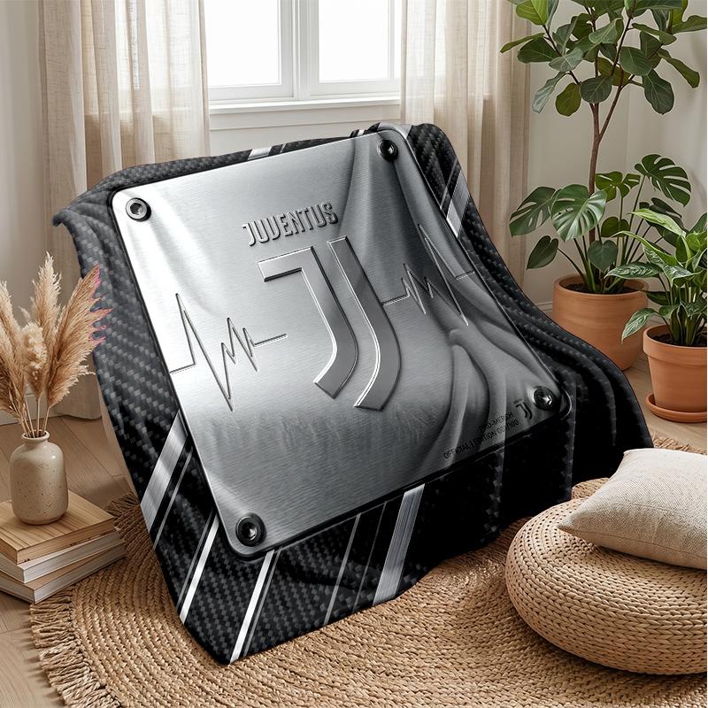 Juventus FC Theme Blanket Soft Flannel Blanket Plush Throw Blanket Cozy Sofa Bed Blanket for Home Decor