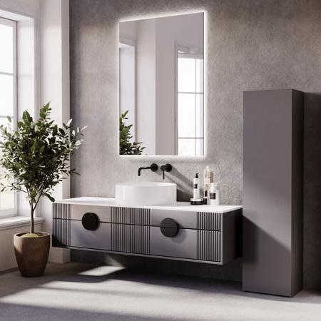 Solid bookcase LONI 160x40 cm - color Gray