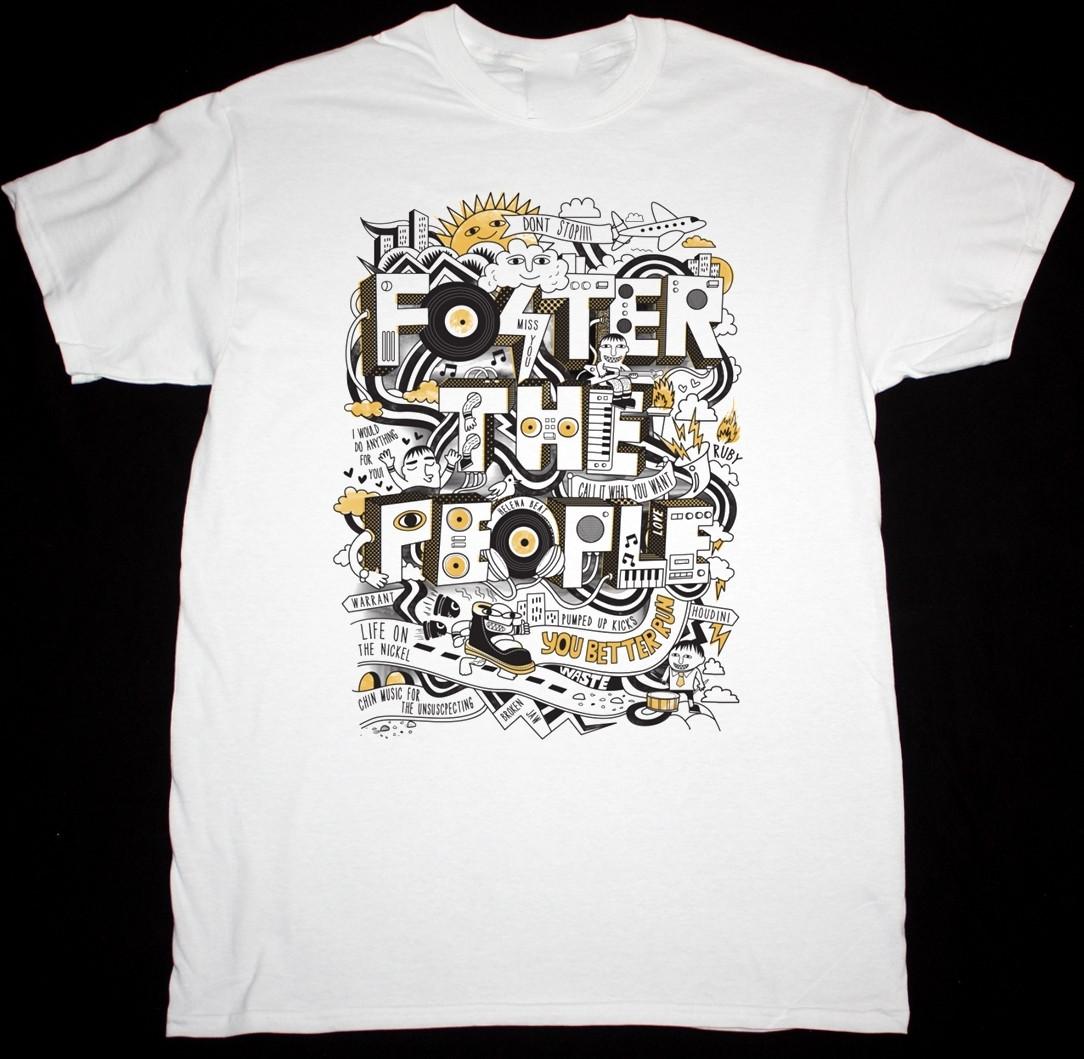 FOSTER THE PEOPLE YOU BETTER RUN INDIE TWO DOORS White Shirt AE192 XXXXL