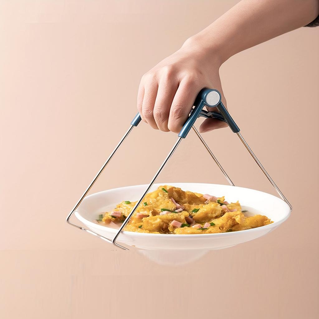 1 tk silikoonkäepidemega köögitangid: Põlemisvastane klamber kuumade kausside, pottide, taldrikute ja muu jaoks!