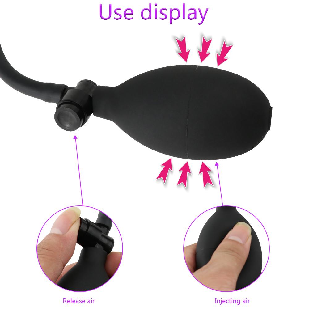 PVC Unisex Inflatable Anal Plug Dilator, Anal Plug, Anal Training Device, Anal Dilator, Anal Plug SM Adult Sex Toys, Sex Toys