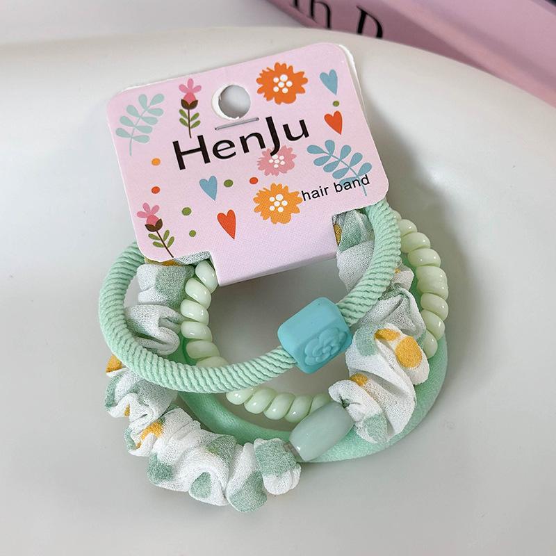 

Dopamine color head rope net red temperament ponytail hair rope female simple cute hair band зелений