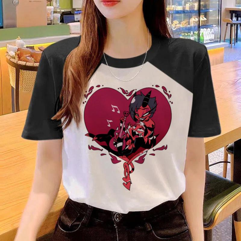 T-Shirt Anime Helluva Boss 3D O-Neck T-Shirt Men Women Short Sleeve Harajuku Streetwear Cartoon Helluva Boss 2 Funny Boys Girls Tops, 3, 3XL