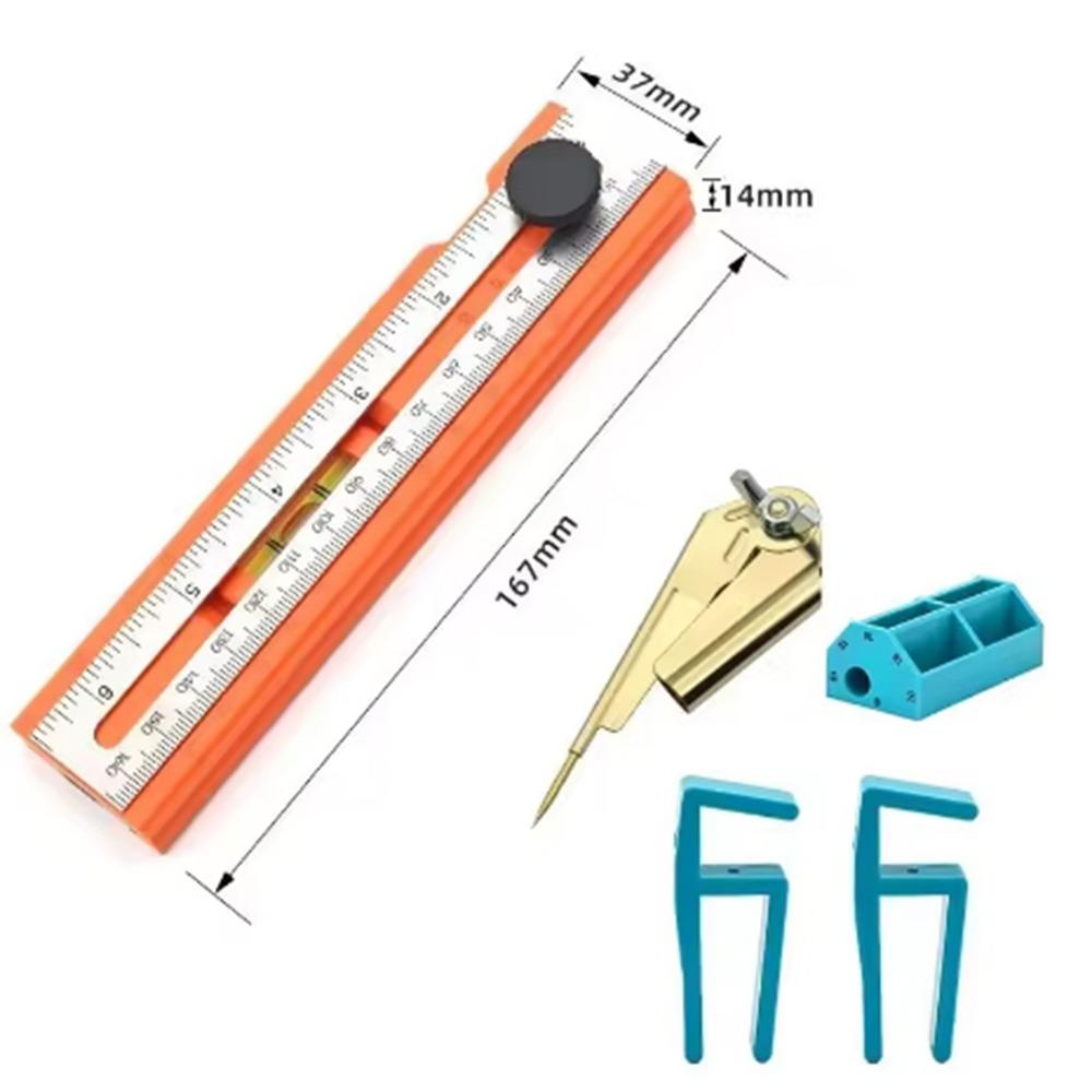 Mehrzweck-Falt-Tiefenmesslineal Mehrwinkelverstellbares Falt-Anreißlineal mit Skala Winkelmesser Werkzeuge