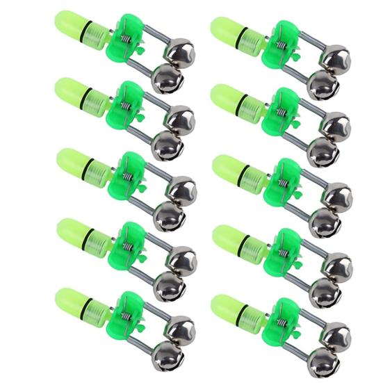 10 Stück Fischköder Alarm Leuchtend Wasserdicht Metall Angelrute Köder Alarm für Nachtangeln