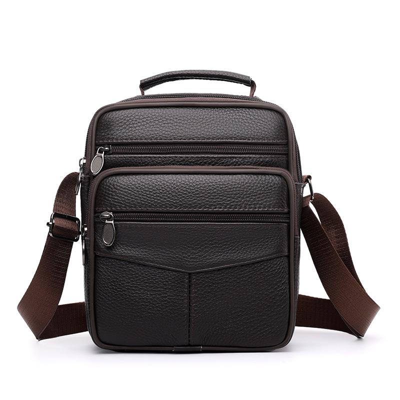 Men's Small Leather Shoulder Crossbody Bag Business Casual Travel Mini Sling Bag