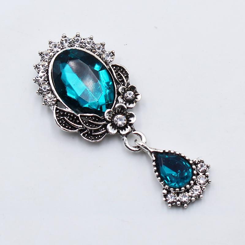 10Pcs 22*52MM NEW Retro Oval Brooch Of Acrylic Rhinestone Buttons Wedding Decoration Party Jewelry Creative Wine Glass Pendant