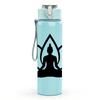 1PC Lotus Meditation Silhouette 750ml Color Plastic Sports Water Bottle Leakproof Flip Straw Lid Suitable for Sports Office Home Use