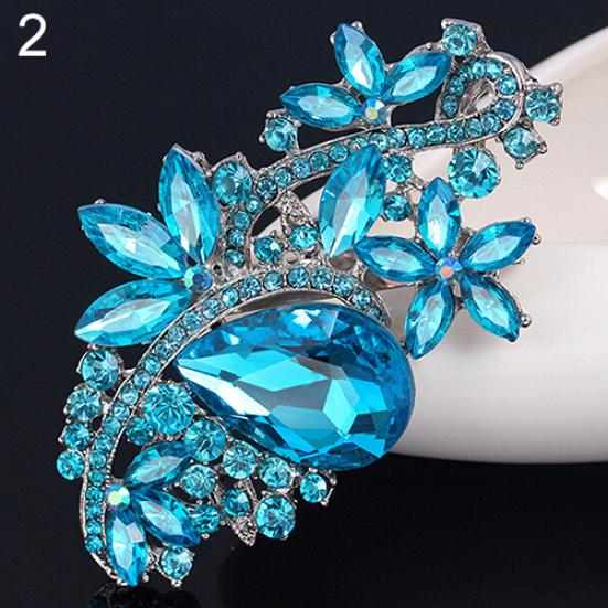 Waterdrop Flower Brooch Pin Rhinestone Crystal Brooches Bouquet Wedding Jewelry