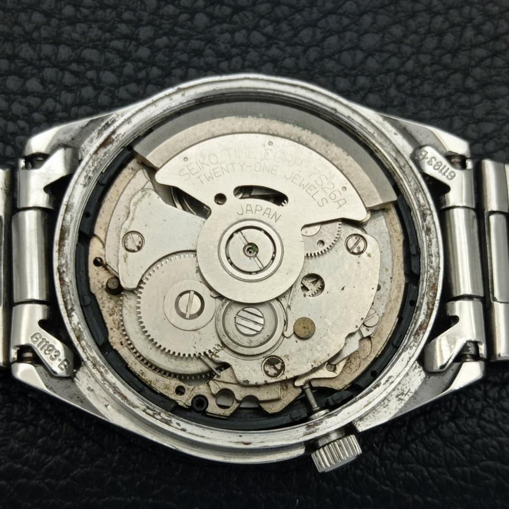 GENUINE VINTAGE SEIKO 5 AUTOMATIC JAPAN 7S26A MENS BLACK DIAL WATCH a702398-5 R124-a702398