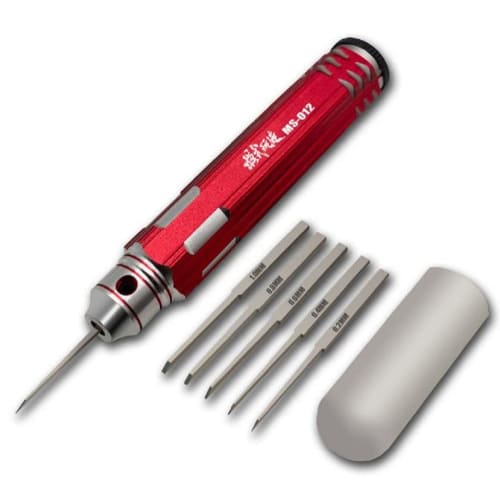 

SAISAC 5-Blade Carving Chisel Set for Carving Lines, Gunpla Tools, Figures, Models, Plastic Models, 5-Blade Chisel Set (Red)