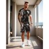 T-shirt da Uomo Manica Corta Pantaloncini Set Due Pezzi Stile Resort Moda Estate Stampa 3D