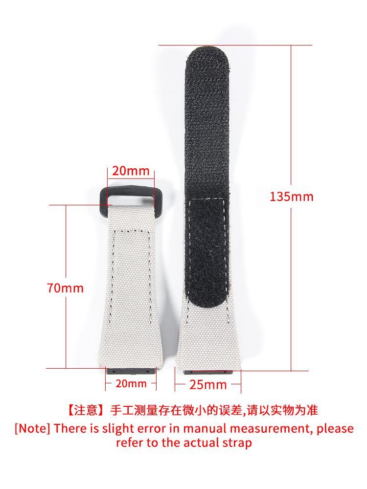 For Richard Mille Nylon Canvas 25mm 4 Stars Screwdriver Anti-Allergy Watchbands RM50 53 Series Replace Convenient Watch Strap