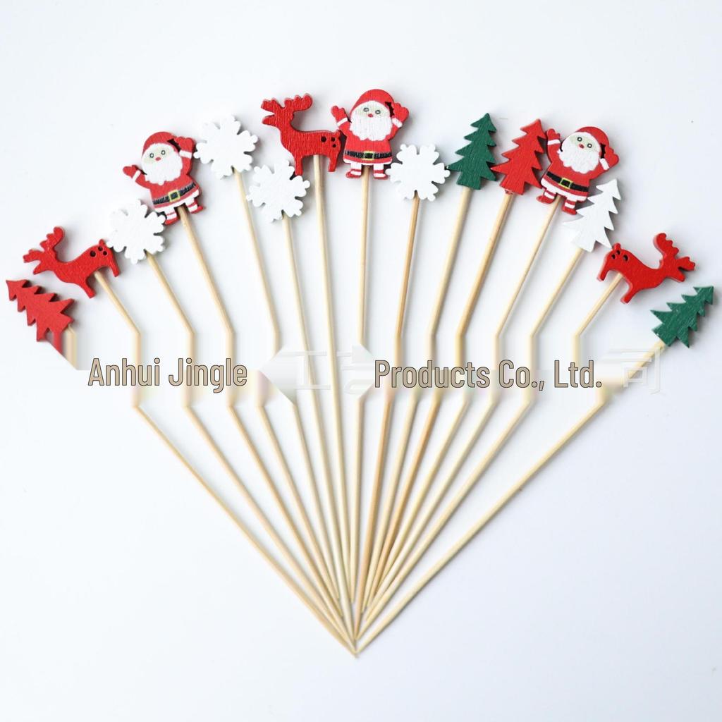 Moș Crăciun Bambus Cocktail de Crăciun și Frigarui de Fructe