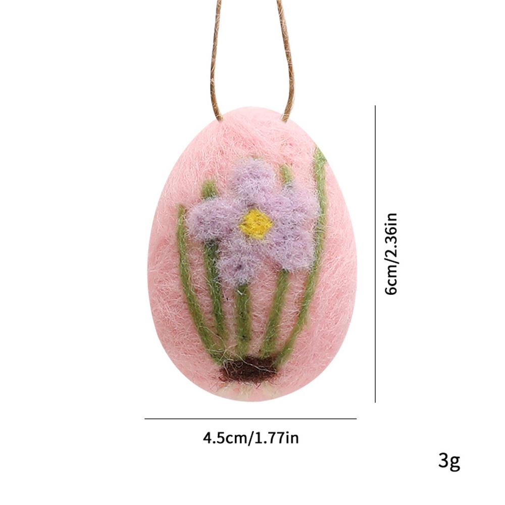 Wool Felt Foam Easter Eggs Happy Easter Hanging Ornaments Decorations Painted Flower Dot Eggs Pendant DIY Craft Gift Home Decor