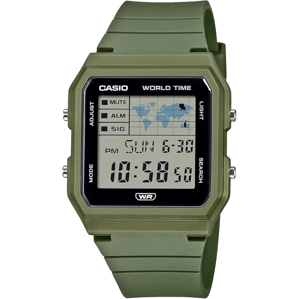 

Casio World Time Digital Unisex Watch LF-30W-3A Biomass Plastic Band Khaki Green