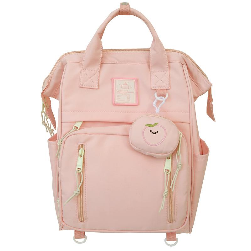 

Student schoolbag female minimalist training make-up class handbag junior high school lightweight large-capacity backpack tide one size fits all розовый