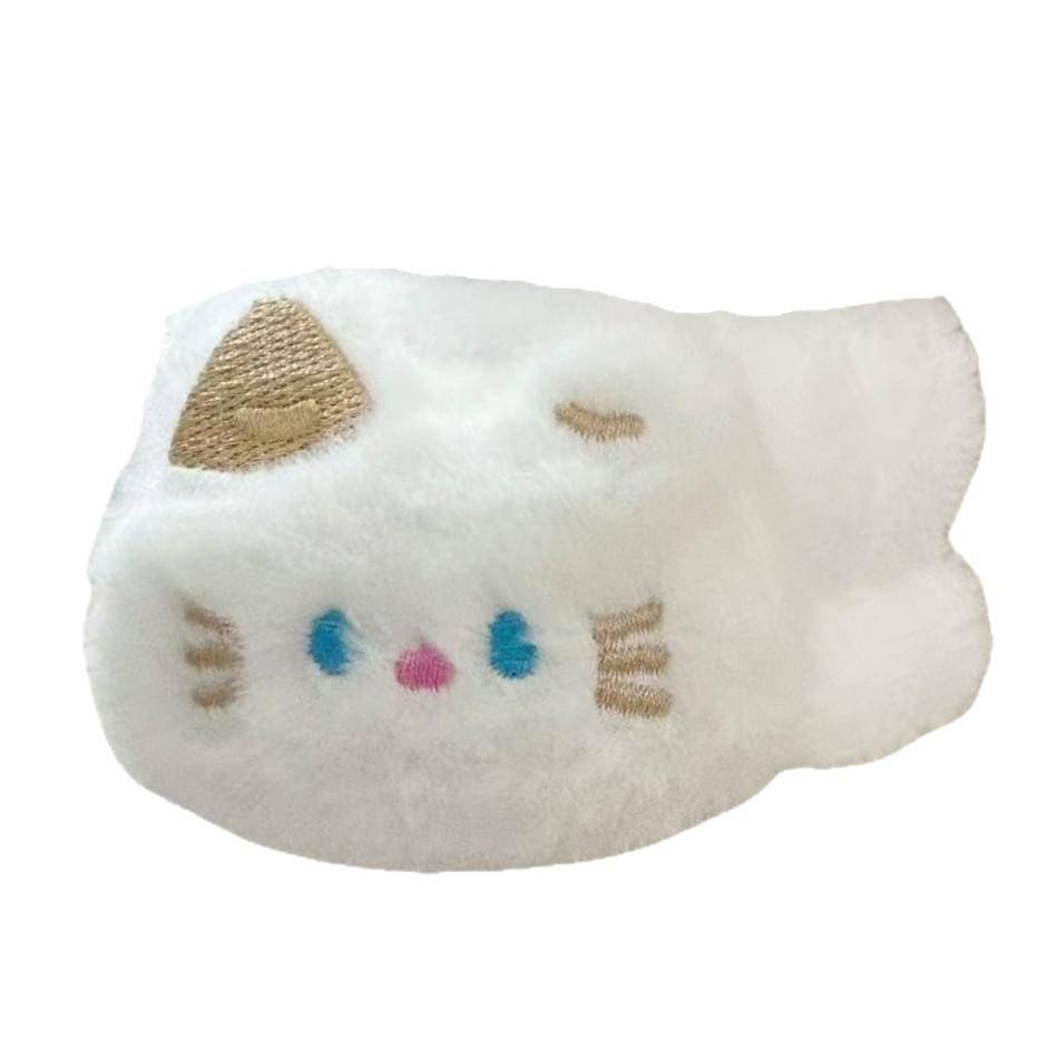 Plush Cat Face Wash Wristband - Drip & Moisture-Proof Cartoon Hair Tie Sleeve