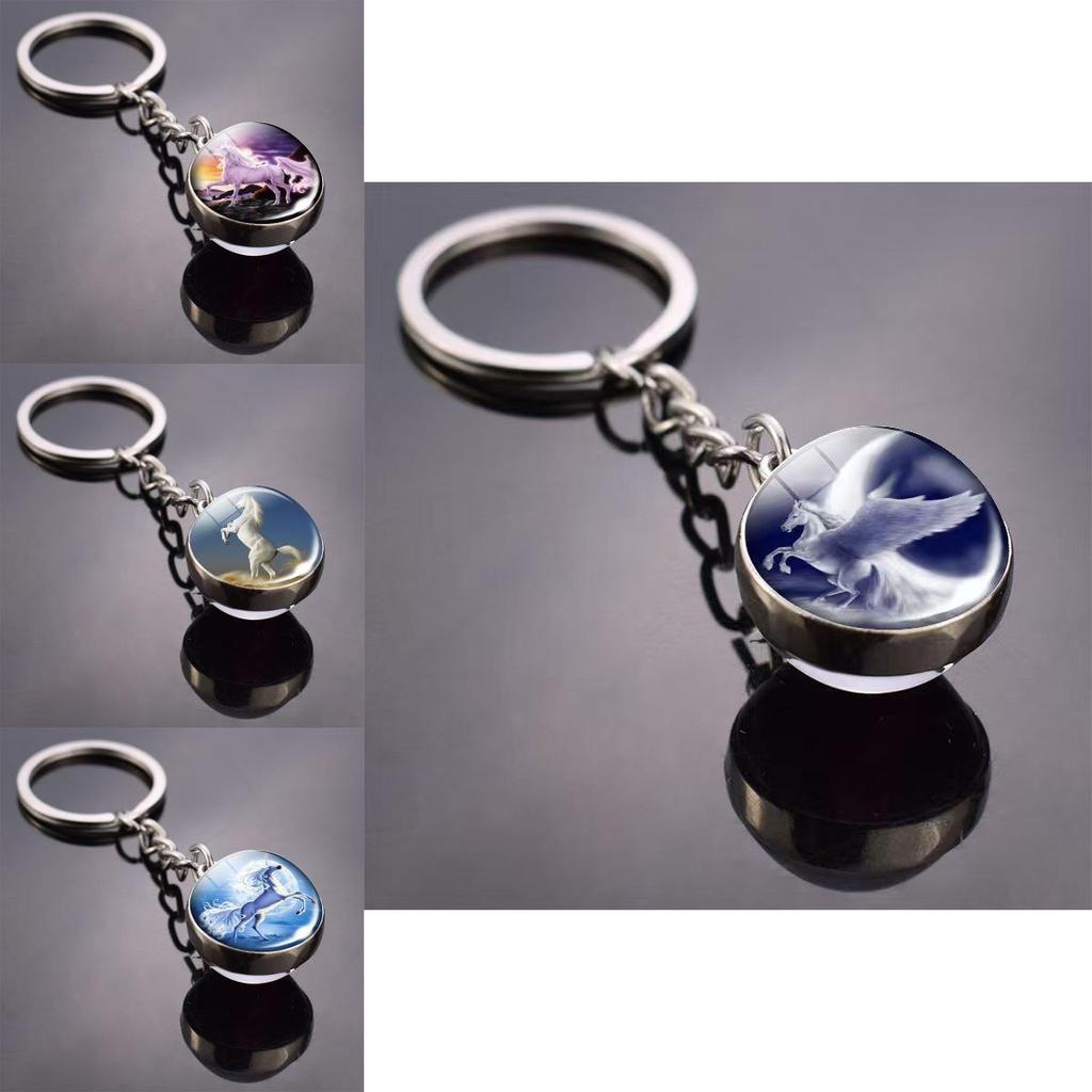 European Style Unicorn Necklace With Glass And Zinc Alloy Pendant For Ladies