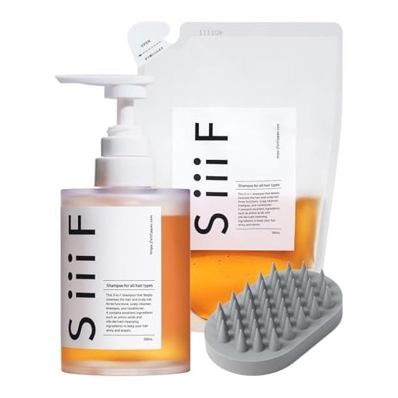 [Amazon Exclusive] SiiiF Thief Rinse-in Shampoo Shampoo Rinse Set Shampoo (1 bottle + 1 refill + 1 brush) Present Gift