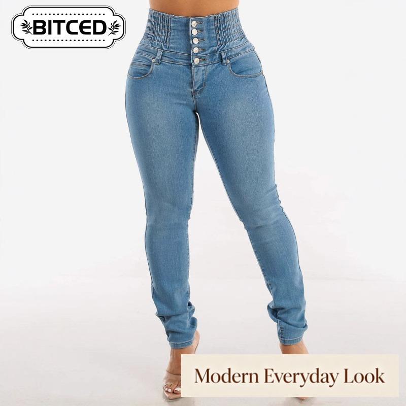 BITCED Women's Fashion Casual Solid Color Print Pants & Capris