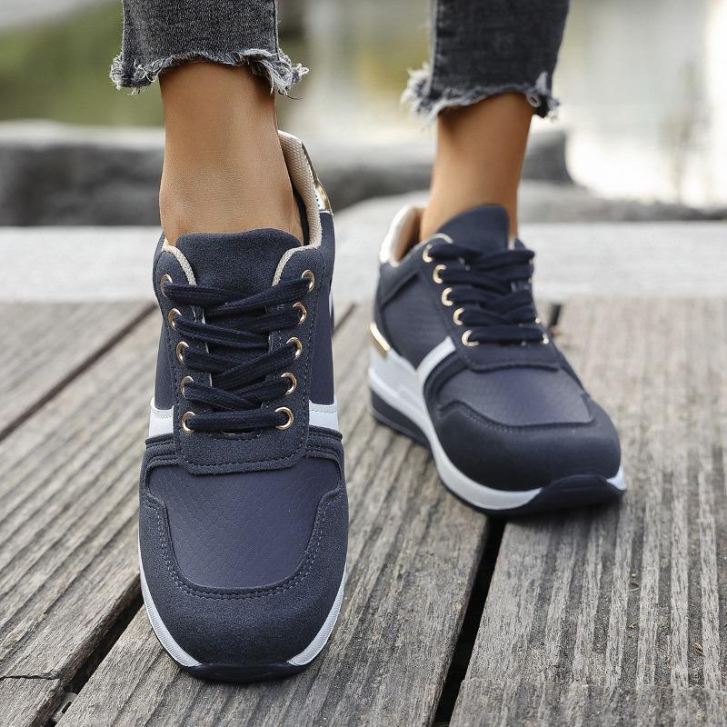 Spring New Style Casual Oversized Lace-up Sports Shoes for Women, Thick-soled and Platform Heels, Women's Shoes