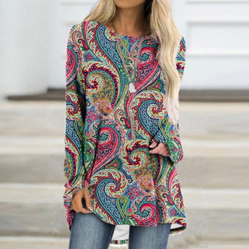 Осенне-зимняя модная женская футболка с длинными рукавами — фото 3