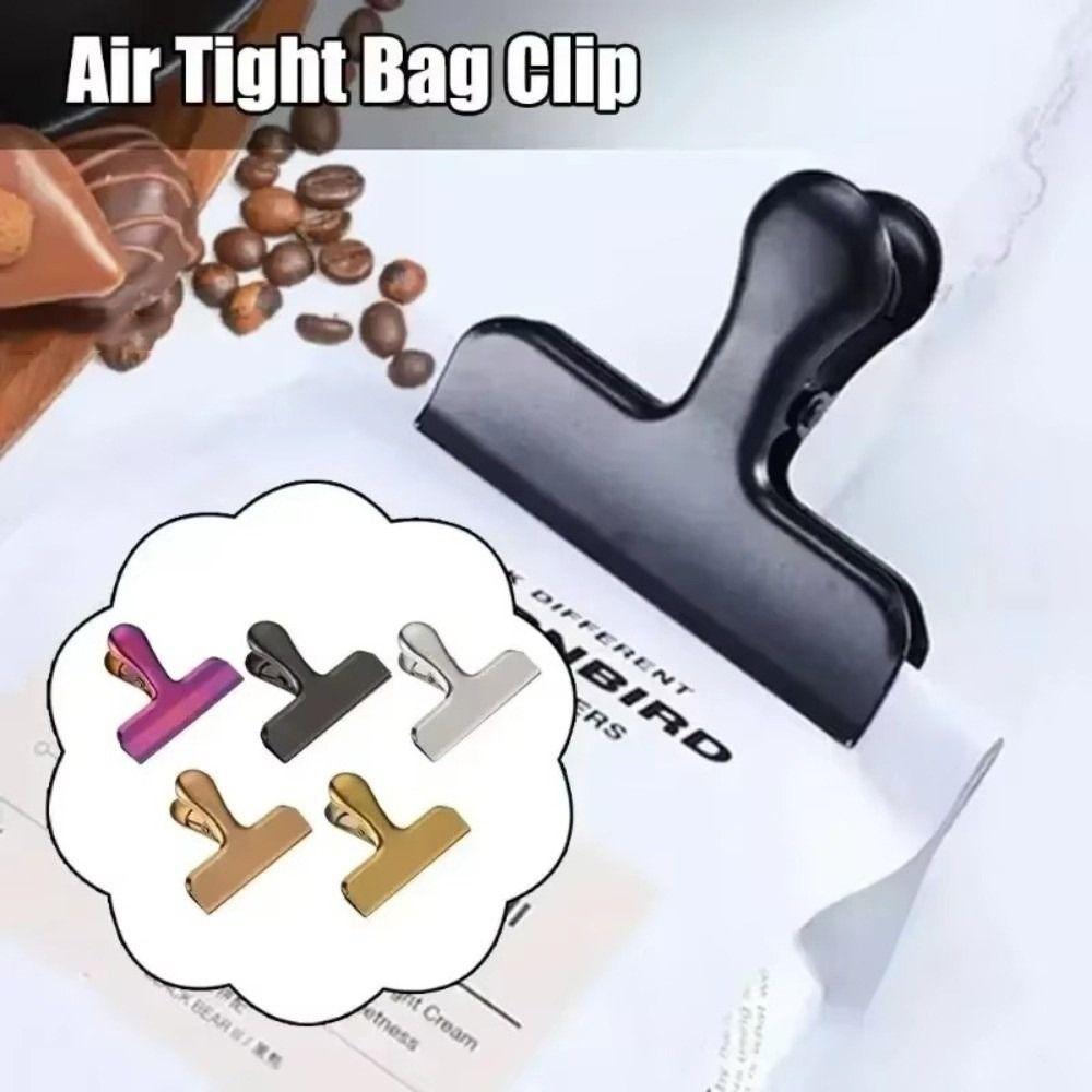 Stainless Steel Sealing Clip Mini Size Dust-proof Binder Clip Snack Sealing Leak-Proof Storage Bag Sealing for Home Kitchen