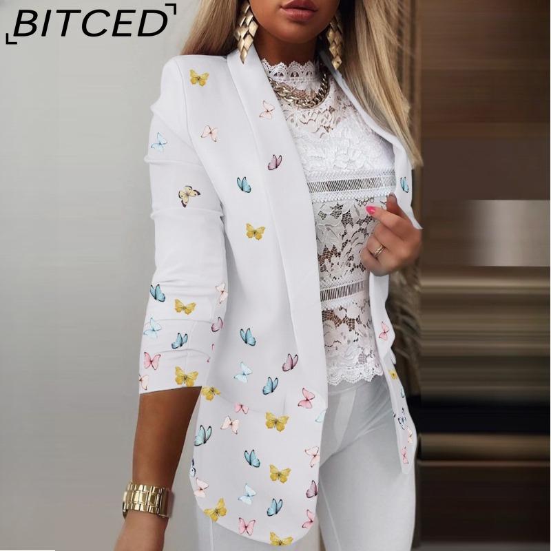 BITCED Women's Vintage Casual Lattice Print Autumn Winter Long Sleeve POLO Neck Jackets & Coats