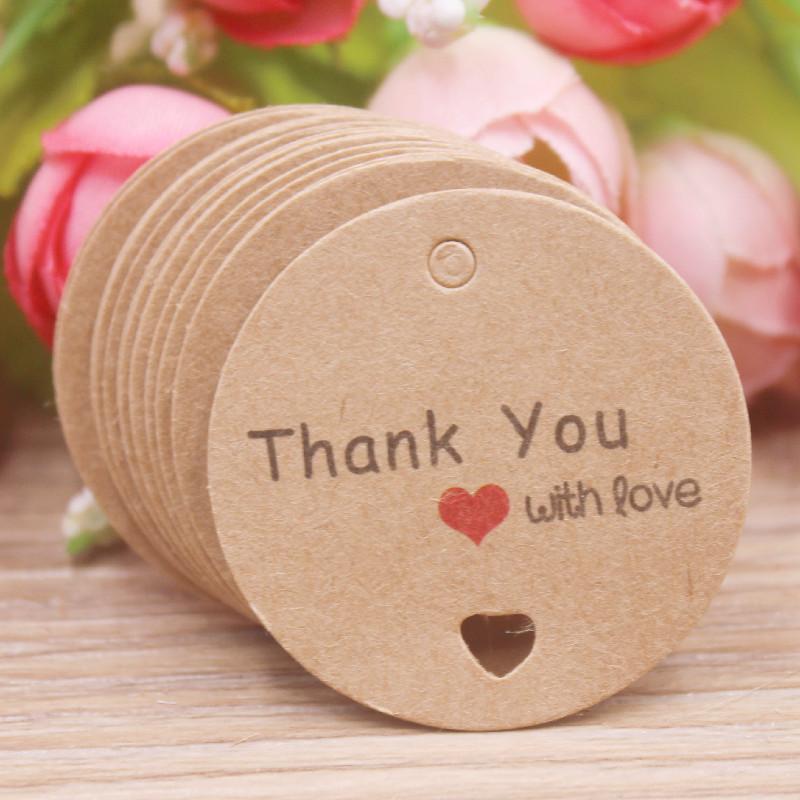 100pcs Kraft Brown /white Gift Tags with 20m Rope Thank You Paper tags for Wedding baby Shower Christmas Label Party Decoration