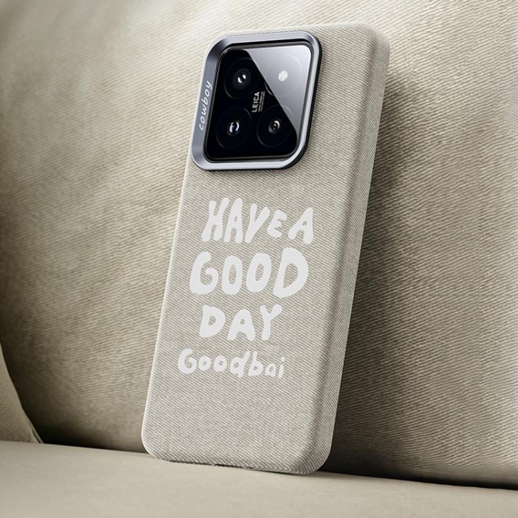 Beautiful Series Denim Texture Magnetic Phone Case For Xiaomi 15, PC Metal Frame Anti-Fingerprint Four Corner Shockproof Wireless Charging Cover