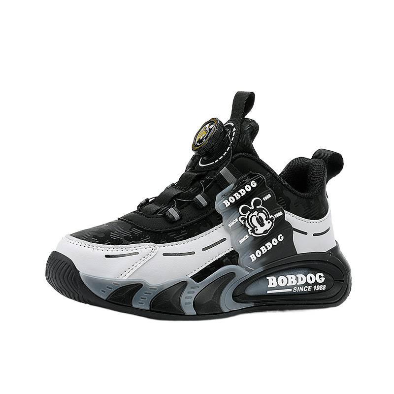 Babu bean boys' shoes running shoes tide 2025 autumn and winter new middle-aged and older children's leather surface children's sports shoes fashionab