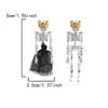 Halloweenská koruna Lebka Kostra Visací náušnice pro ženy Gotické visací náušnice Punkový šperk Dárek
