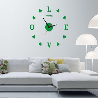 Creative 3D Acrylic Oversized Love Mirror Wall Clock Living Room Decorative Wall Clock Silent Wall Clock